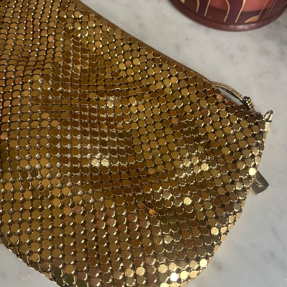 VTG Whiting & Davis Art Deco Chain Mesh Gold Party Cocktail Glam Clutch Purse - Picture 10 of 11